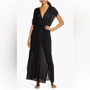 Elan Black Maxi Cover Up